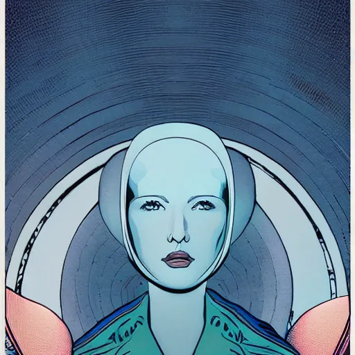 Image similar to kelly reilly retro minimalist portrait! moebius starwatcher comic by jean giraud, portrait 8 k