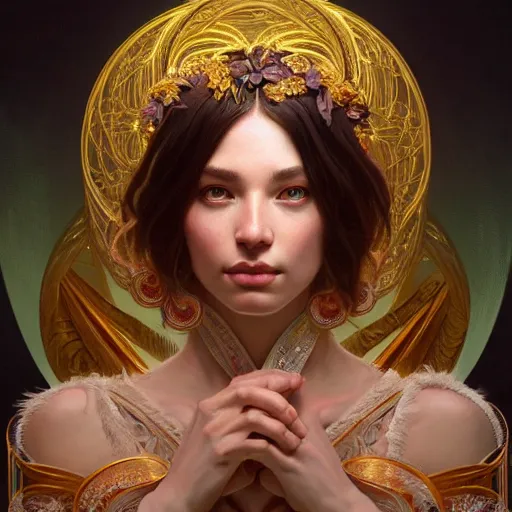 Image similar to perfectly-centered-Portrait of a Goddess, intricate, highly detailed, digital painting, artstation, concept art, smooth, sharp focus, illustration, Unreal Engine 5, 8K, art by artgerm and greg rutkowski and alphonse mucha