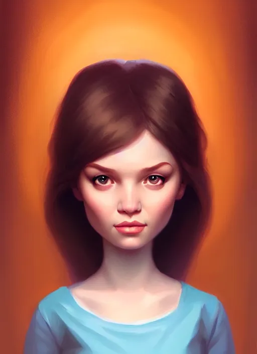 Prompt: a portrait of a pretty young lady by daniela uhlig