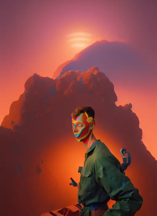 Prompt: full body painted cartoony portrait of a hero that is made out of construction truck materials, matte painting concept art, midjourney, beautifully backlit, swirly vibrant color lines, fantastically gaudy, aesthetic octane render, 8 k hd resolution, by ilya kuvshinov and cushart krentz and zdizslaw beksinski