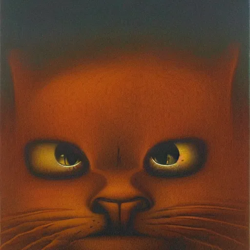 Image similar to garfield by zdzisław beksinski