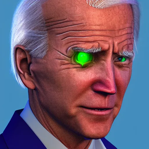 Prompt: anime Joe Biden with glowing eyes as a 3D render