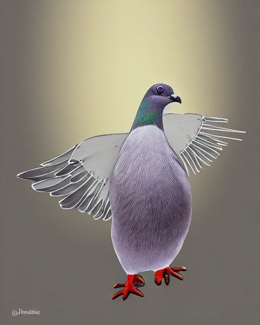 Image similar to pigeon mascot, digital art,