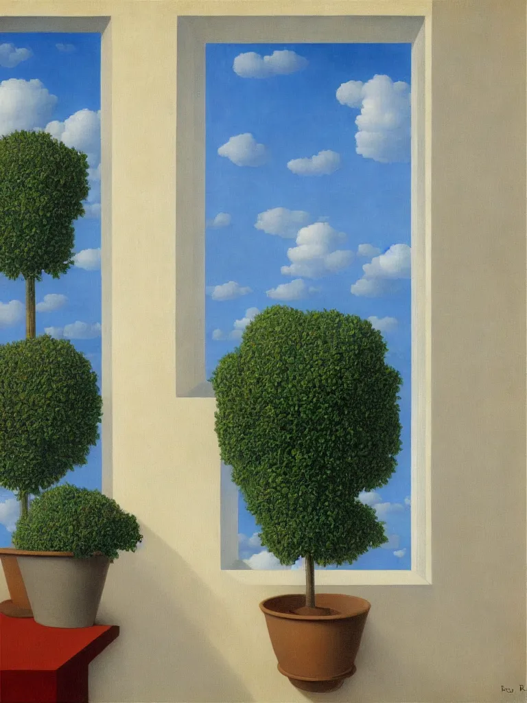 Image similar to the window by rene magritte, detailed painting, hd, hq, high resolution, high detail, 4 k, 8 k