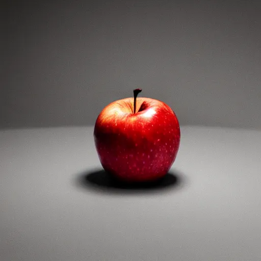 Image similar to photo a red apple on a white table, cinematic lighting, moody, bright tones, highly detailed