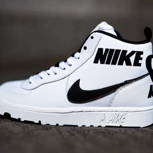 Prompt: nike air shows with asian swastikas