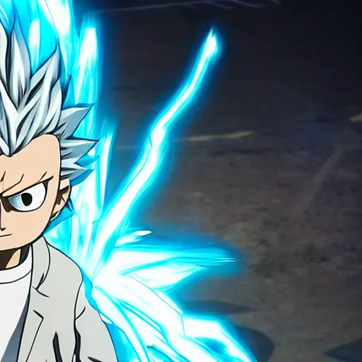 Prompt: Rick Sanchez in one punch man 4K detailed Digital art