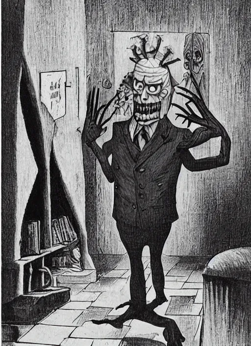 Image similar to frankenstein's monster by charles addams