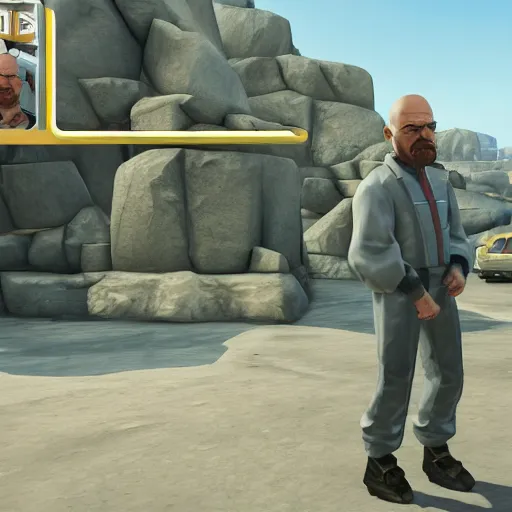 Image similar to walter white in supersmash bros Unreal Engine 5, UE5 Render, in-game screenshot