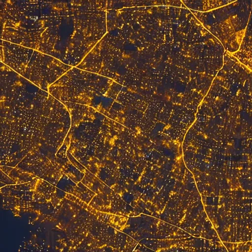 Image similar to satellite view of a metropolis at night
