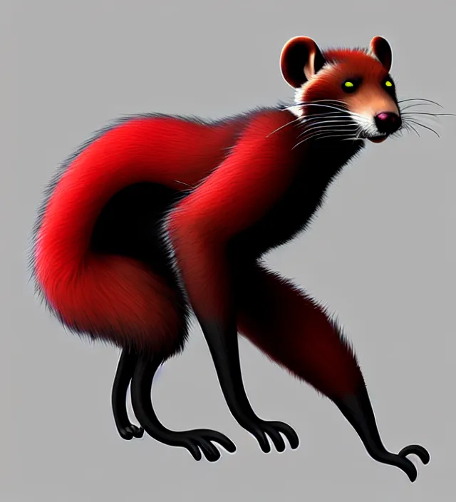 Image similar to furry - male - red - black - weasel - detective - fursona, ray tracing, photorealistic, trending on weasyl