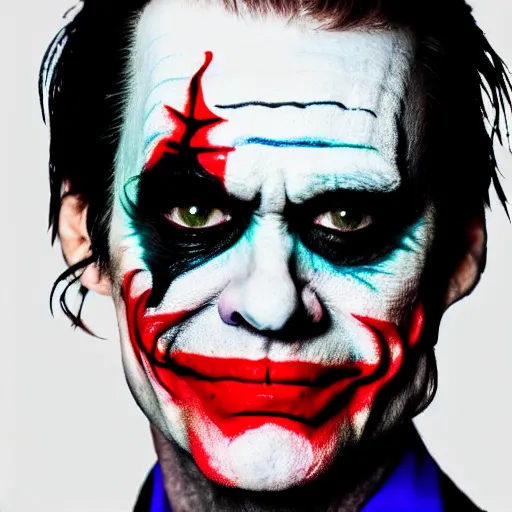 prompthunt: Jim Carrey with scary face paint inspired by the joker 4K  quality super realistic