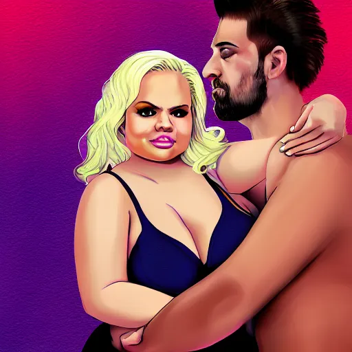 Image similar to trisha paytas punching ethan klein, the h3 podcast, digital art, 4k