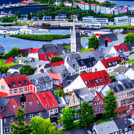 Image similar to tilt shift photo of Stavanger downtown,