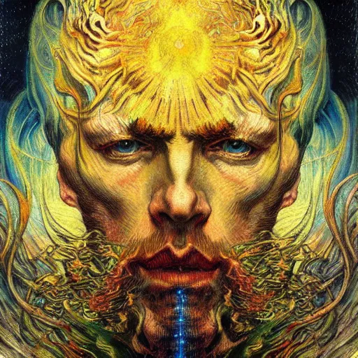 Image similar to Divine Chaos Engine by Karol Bak, Jean Delville, and Vincent Van Gogh, in the style of William Blake and Van Gogh