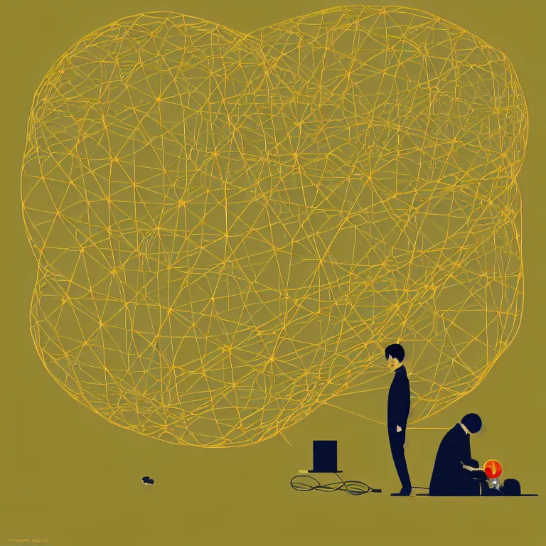 Prompt: logo for a research lab that studies spontaneous thought, a wandering mind, tatsuro kiuchi, victo ngai, kilian eng, [ [ jake parker ] ], minimalist, vector art, [ [ award winning ] ]