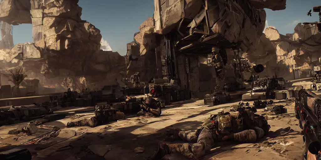 Image similar to spec ops the line, 4K, unreal 4, artstation, next-gen graphics