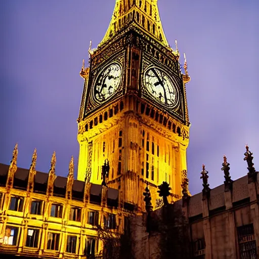 Prompt: big ben, eiffel tower, photo