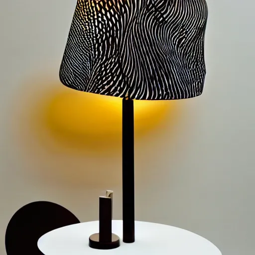 Prompt: a lampshade designed by Ron arad