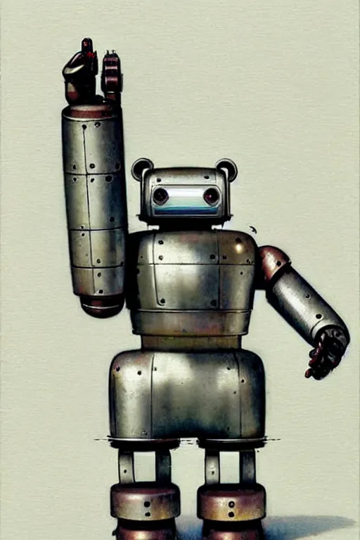 Image similar to ( ( ( ( ( 1 9 5 0 s retro future robot android aluminum bear. muted colors. ) ) ) ) ) by jean - baptiste monge!!!!!!!!!!!!!!!!!!!!!!!!!!!!!!