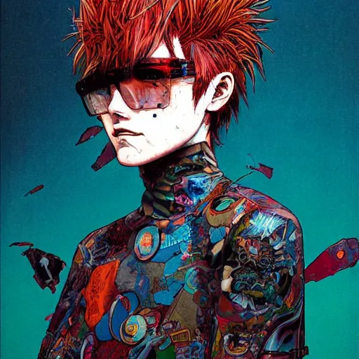 Image similar to punk portrait soft light painted by james jean and katsuhiro otomo and erik jones, inspired by akira anime, smooth face feature, intricate oil painting, high detail illustration, sharp high detail, manga and anime 1 9 9 9