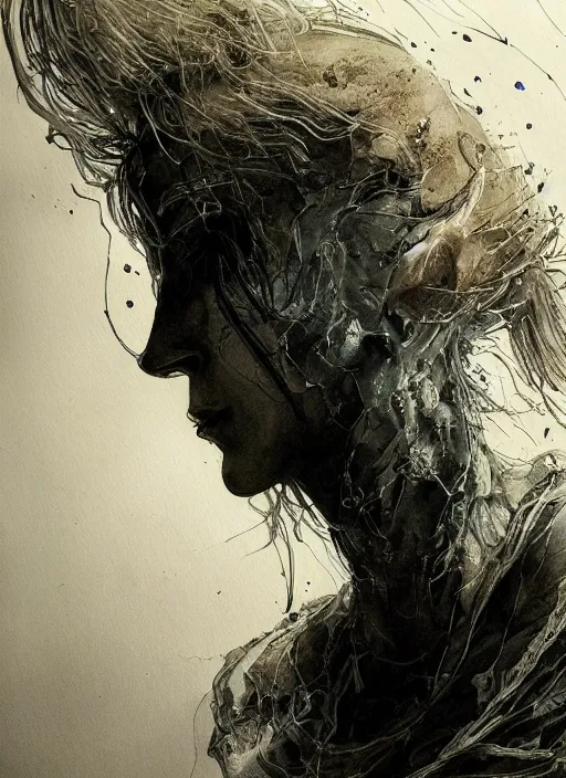 Image similar to portrait, The embodiment of chaos, watercolor, dramatic lighting, cinematic, establishing shot, extremely high detail, foto realistic, cinematic lighting, pen and ink, intricate line drawings, by Yoshitaka Amano, Ruan Jia, Kentaro Miura, Artgerm, post processed, concept art, artstation, matte painting, style by eddie mendoza, raphael lacoste, alex ross