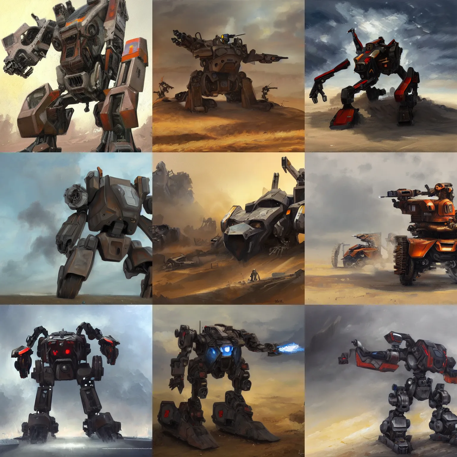 an artwork of a peugeot war mech, oil painting and | Stable Diffusion ...