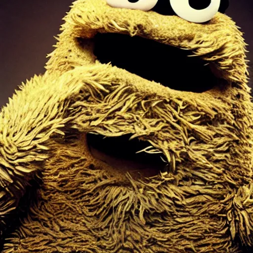 Image similar to cookie monster as joe biden. 3 5 mm. f 2. 8. award winning photograph. taken by annie leibovitz