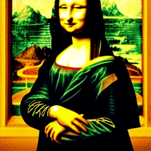 Image similar to Hatsune Miku as the Mona Lisa