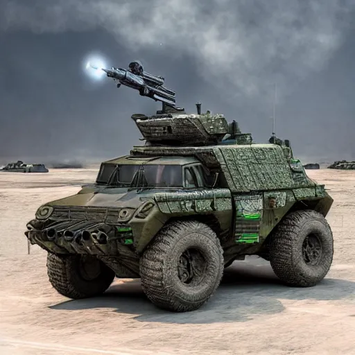 Image similar to Very very very very highly detailed sci-fi Watermelon military vehicle with epic weapons, on a battlefield in russian city. Less Watermelon a lot more military vehicle, Photorealistic Concept 3D digital art rendered in Highly Octane Render, epic dimensional light