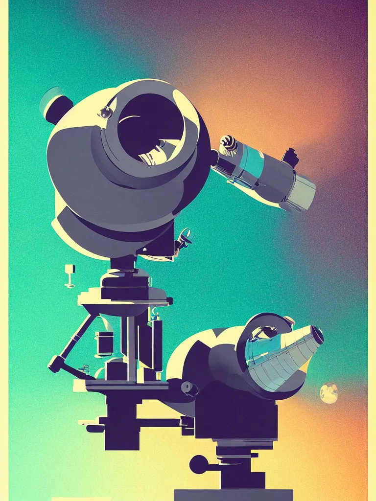 Image similar to ( ( strong dither ) ), editorial illustration scientific lab test tube telescope microscope astronaut, colorful modern, mads berg, karolis strautniekas, christopher balaskas, fine texture, dynamic composition, detailed, matte print, dynamic perspective, halftone texture, muted color, lomography, risograph