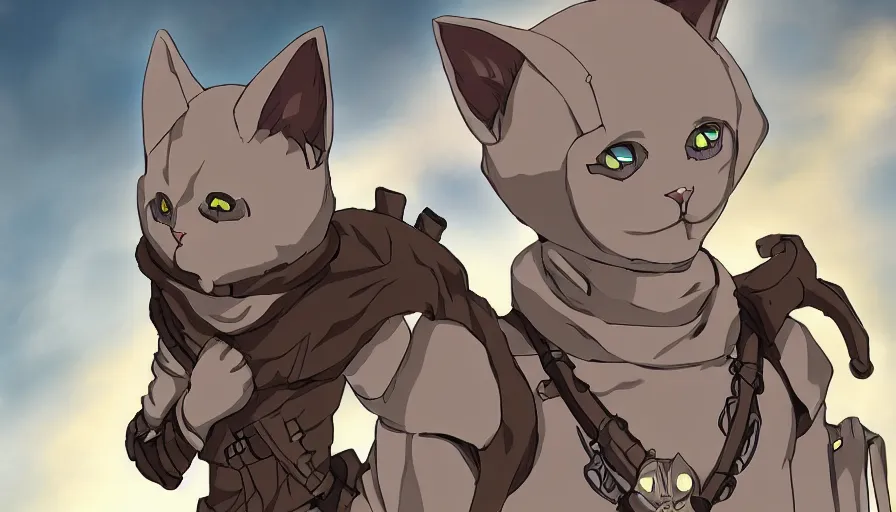 Image similar to warforged druid anime cat boy