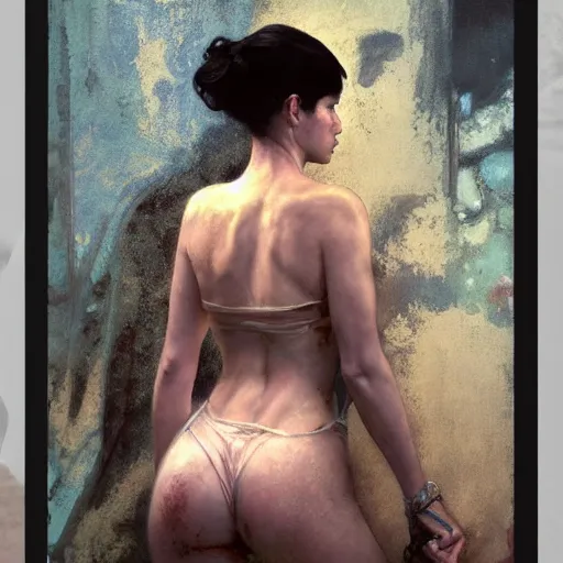 Prompt: jill kortleve, hyperrealistic full figure, bladerunner street alley, art of elysium by frank frazetta and by jeremy mann and by alphonse mucha, fantasy art, photo realistic, dynamic lighting, artstation, full figure poster, volumetric lighting, very detailed face, 4 k, award winning