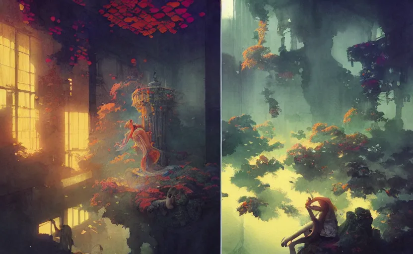 Image similar to office, fantasy. intricate, amazing composition, colorful watercolor, by ruan jia, by maxfield parrish, by marc simonetti, by hikari shimoda, by robert hubert, by zhang kechun, illustration, gloomy