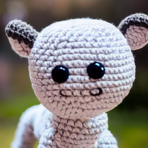 Prompt: a crochet puppy, very cute, kawaii, extremely detailed, complex, intricate, Sigma 50mm f/1.4