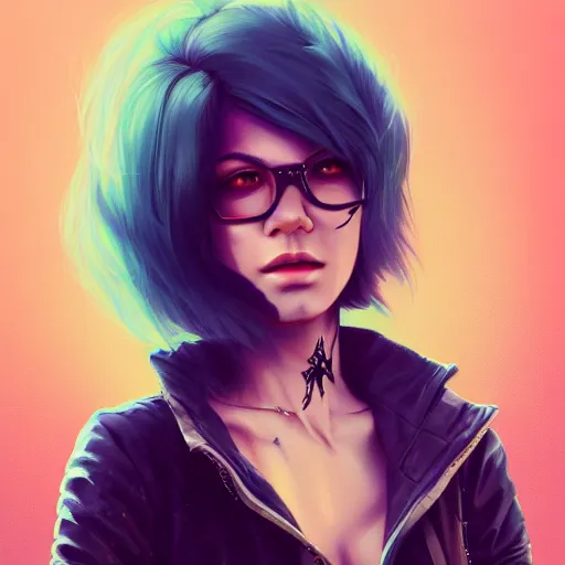 Prompt: highly detailed portrait of a punk young lady by by Loish, Artgerm,Greg Rutkowski, 4k resolution
