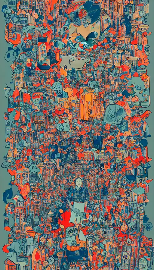 Prompt: stockholm city portrait of a beautiful world, by james jean