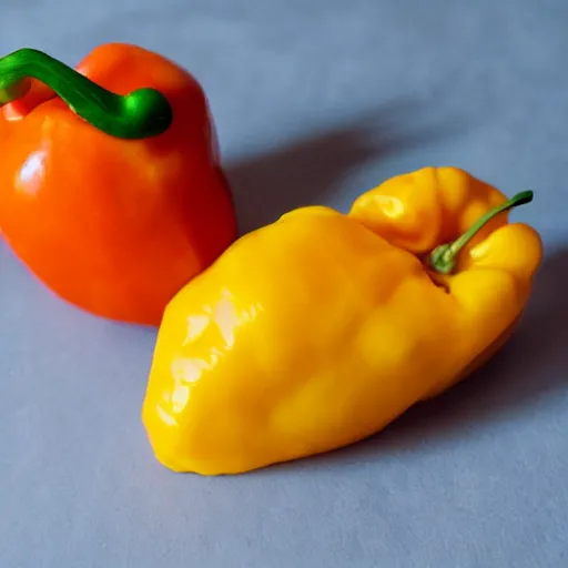 Prompt: A habanero shaped like the head of Bart Simpson