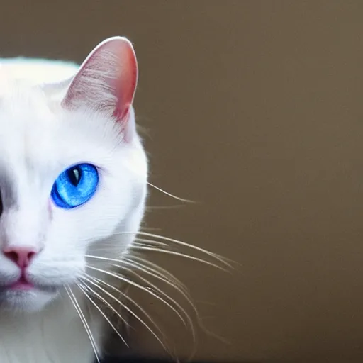 Image similar to white cat with blue eyes,