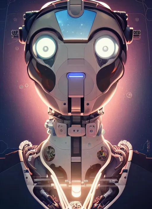 Image similar to symmetry!! portrait of a robot astronaut, tech face, floral! horizon zero dawn machine, intricate, elegant, highly detailed, digital painting, artstation, concept art, smooth, sharp focus, illustration, art by artgerm and greg rutkowski and alphonse mucha, midsommar 8 k