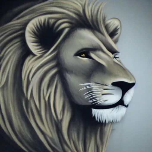 Image similar to lion made out of fire, detailed, realistic,