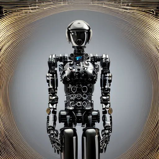 Prompt: photo of a hyper detailed robotic android, intricate mechanisms, cinematic, award winning, dramatic, impressive