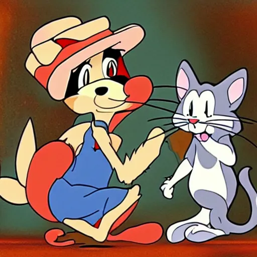 Image similar to tom and jerry in anime style