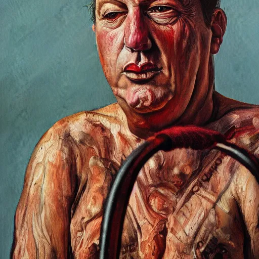 Image similar to high quality high detail painting by lucian freud, hd, jello biafra