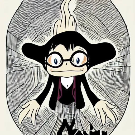 Prompt: a goblin, cartoon, illustration, vector art, artwork by hayao miyazaki, white background