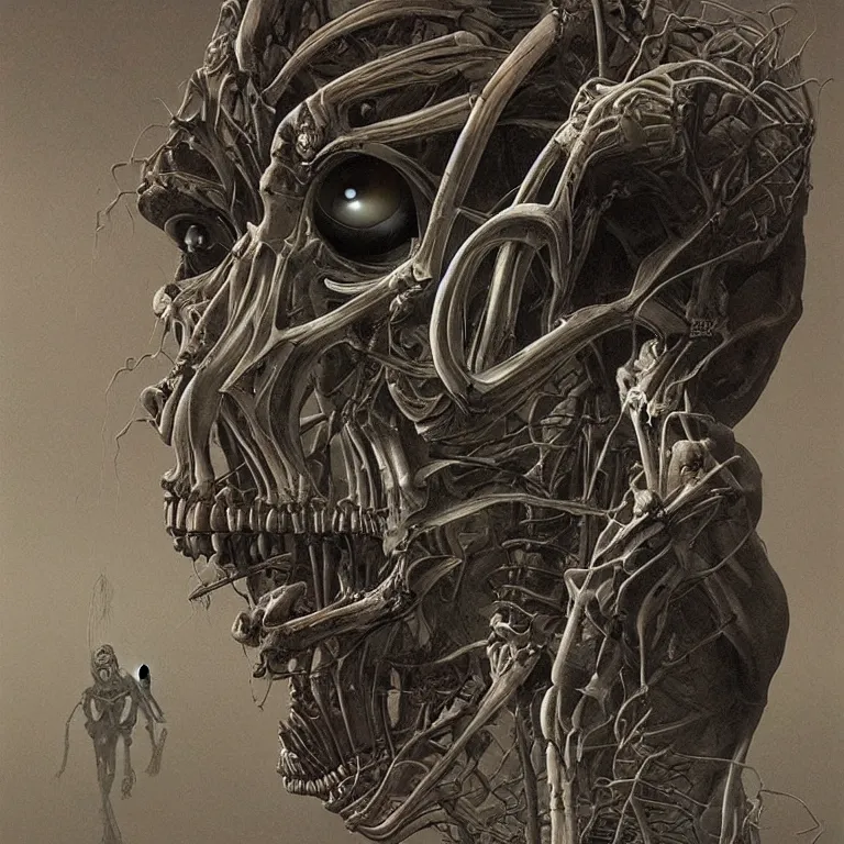 organic cyborg two alien skeleton alien centipede | Stable Diffusion