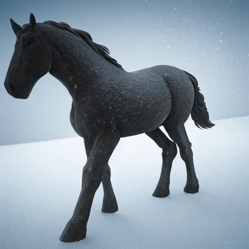 Image similar to horse made of ice,realistic 8k render