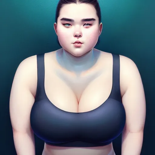 Prompt: A masterpiece portrait of a Incredibly beautiful futuristic cute thicc young woman. with a heart pendant on her neck. tight leggings and cute sports bra. trending on artstation, digital art, by Stanley Artgerm Lau, WLOP, Rossdraws, James Jean, Andrei Riabovitchev, Marc Simonetti, Yoshitaka Amano