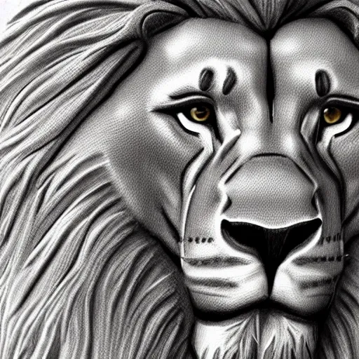 Prompt: lion holding text letters, f a l c o n i. letters read falconi photo realism 7 5 mm ultra detailed