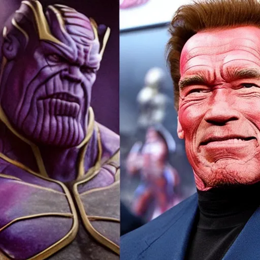 Image similar to arnold schwarzenegger as thanos